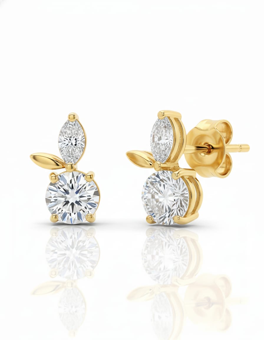 Stella — 925 Silver Halo Sparkle Studs | Rhodium Plated