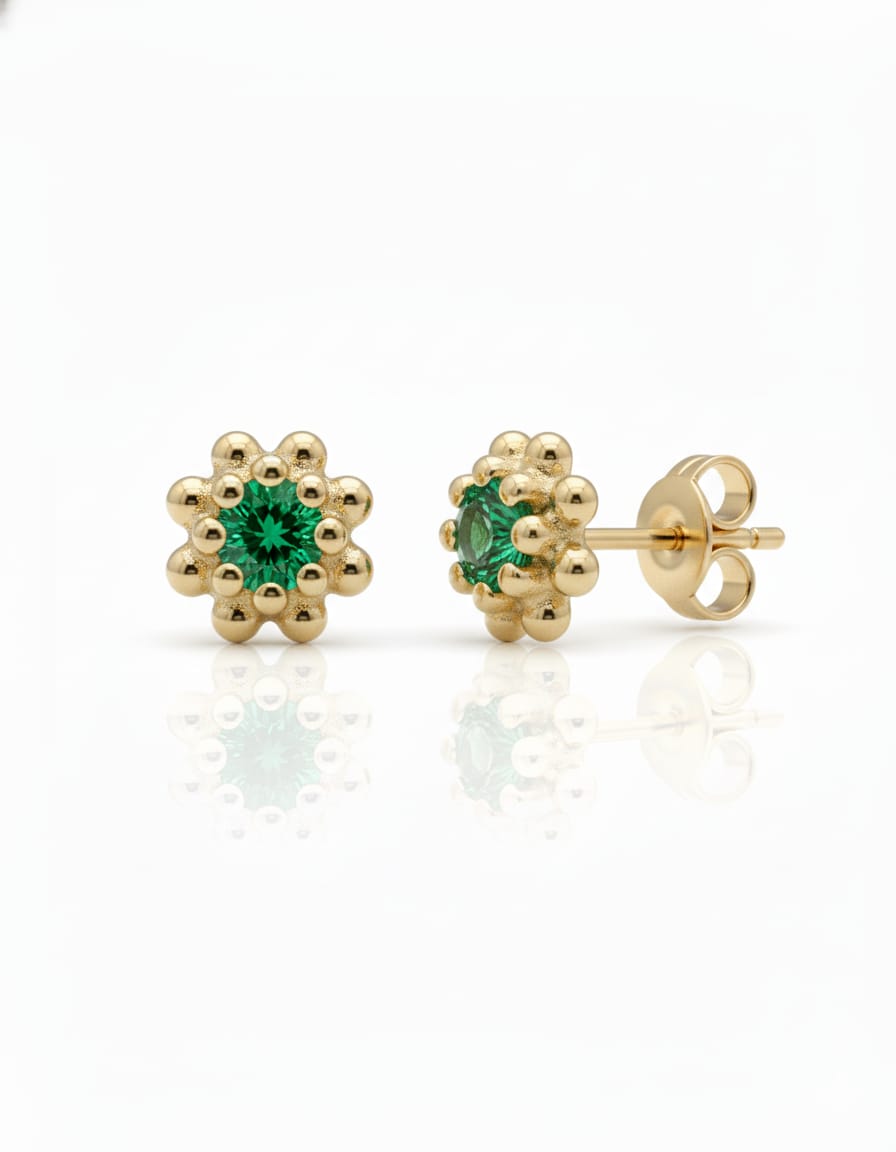 Petal — Pink CZ Daisy Studs for Kids | 925 Silver Rhodium Plated