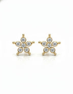 Rose Bloom — Rose Quartz Studs | 925 Silver Rhodium Plated