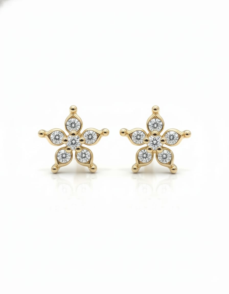 Rose Bloom — Rose Quartz Studs | 925 Silver Rhodium Plated