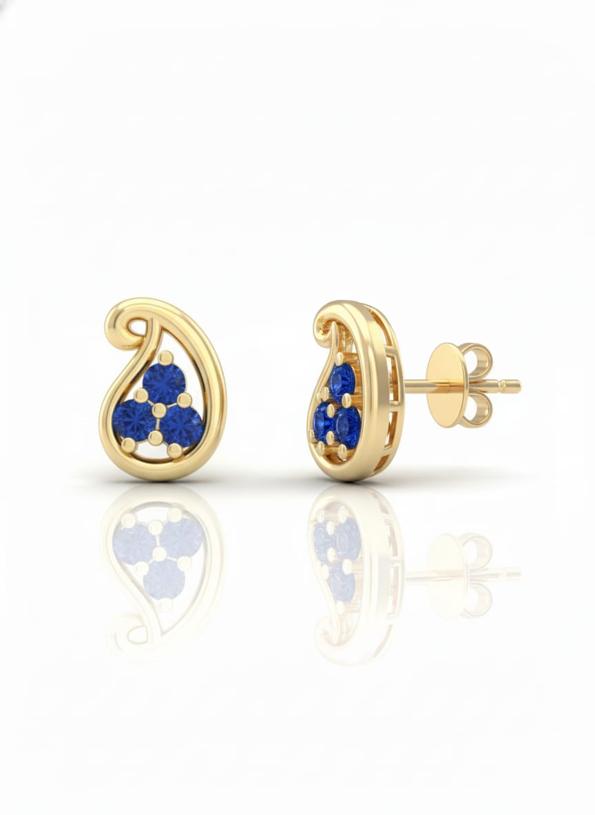 Noor — Mughal-Inspired Multi-Stone Studs | 925 Silver Rhodium